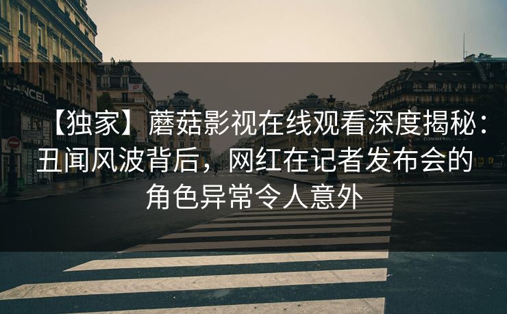 【独家】蘑菇影视在线观看深度揭秘：丑闻风波背后，网红在记者发布会的角色异常令人意外