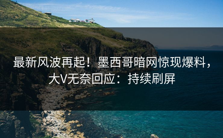 最新风波再起！墨西哥暗网惊现爆料，大V无奈回应：持续刷屏