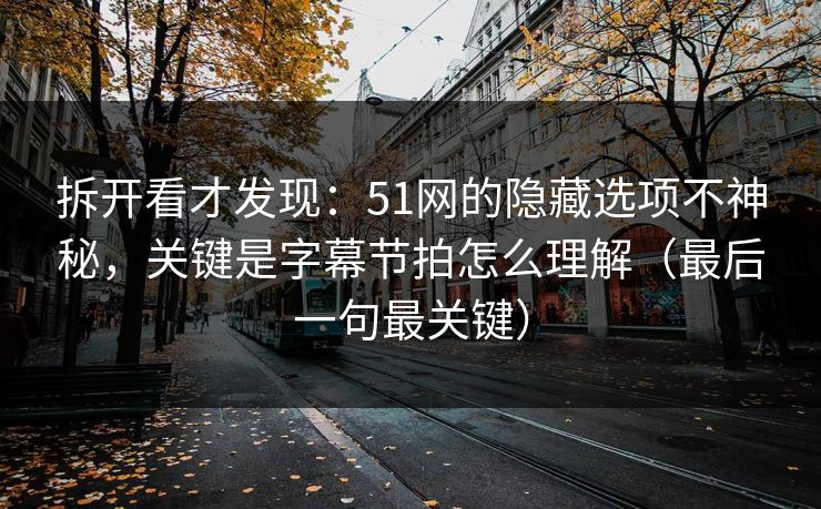 拆开看才发现：51网的隐藏选项不神秘，关键是字幕节拍怎么理解（最后一句最关键）